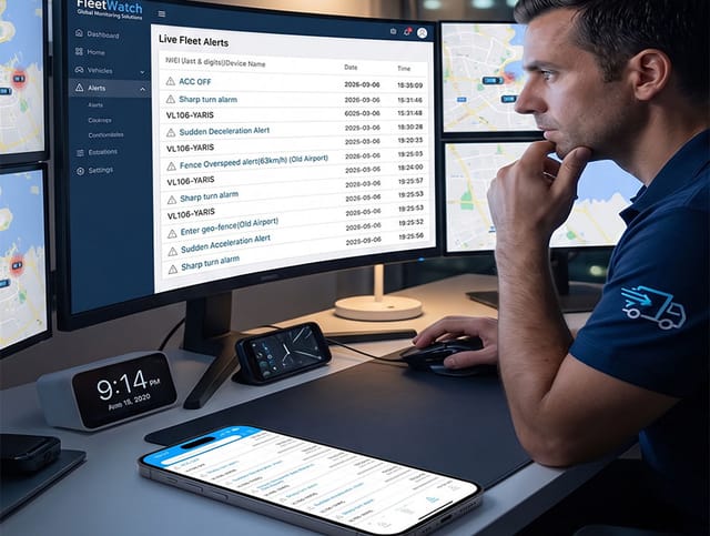 In-vehicle navigation and tracking dashboard on the road